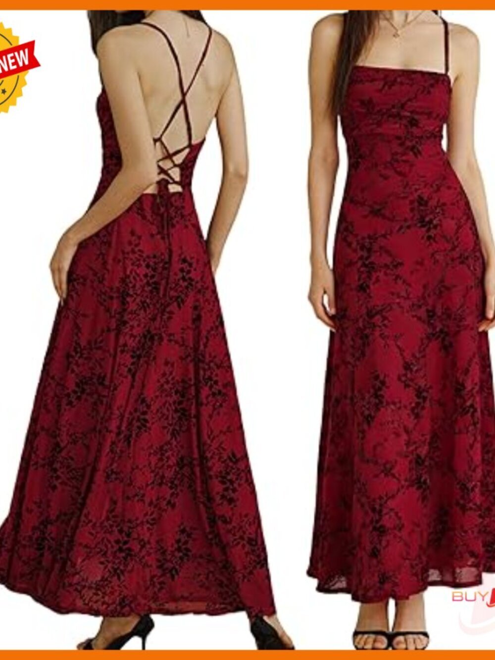 Maxi Cocktail Dress Square Neck Crisscross Back Formal Evening Gown
